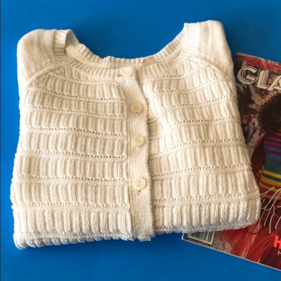 Anthropologie Sweaters - Anthropologie Moth Stitched Stripe Cardigan White